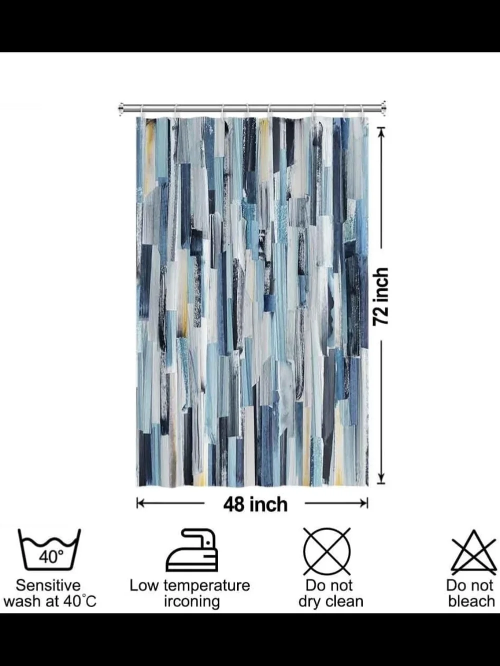 Blue Abstract Stripe Shower Curtain - Contemporary Home Bath